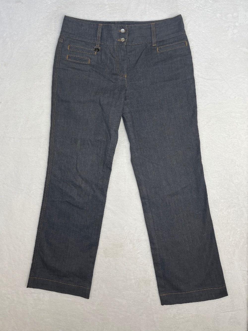 Dolce & Gabbana Gray Tailored Straight Leg Low Rise Jeans Made in Italy EU46
